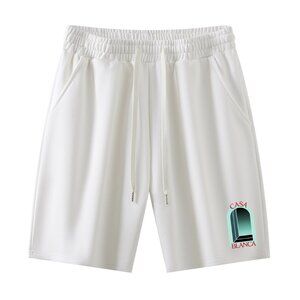 Casablanca White Graphic Print Drawstring Shorts